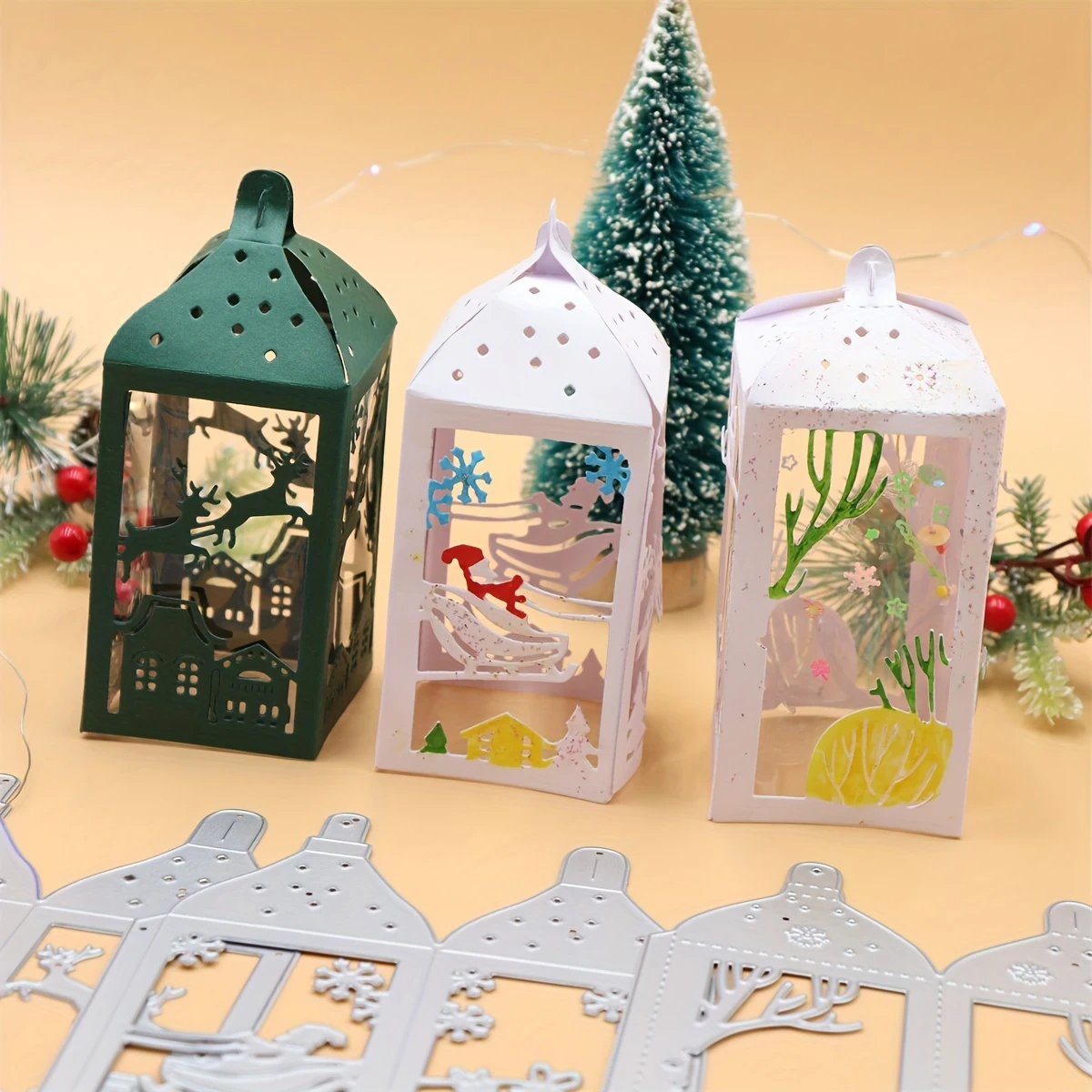 Christmas Elk Snowman Light Box Knife mold Scrapbooking Paper Album Card Making Handbook Crafts Cutting Dies 2024 Nowości