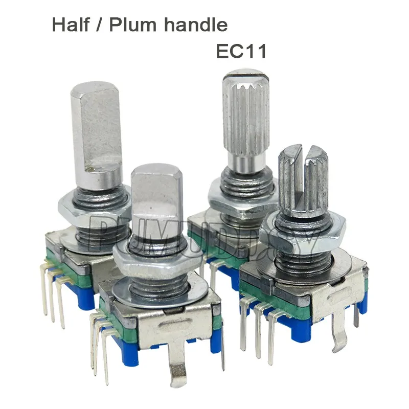 5PCS/LOT 20 Position 360 Degree Rotary Encoder EC11 w Push Button 5Pin Handle Long 15/20MM With A Built In Push Button Switch