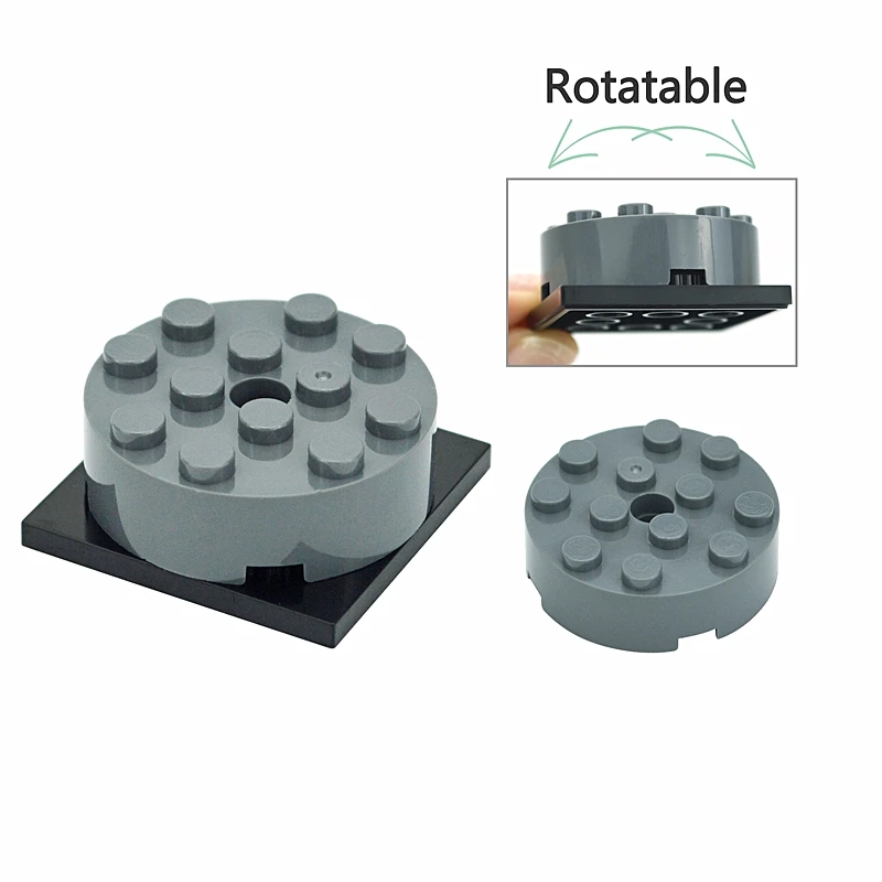 MOC DIY 87081 60474 Plate Round 4x4 With Pin Hole For Building Blocks  61485 4*4 Turntable Base Parts DIY Educational Parts Toys