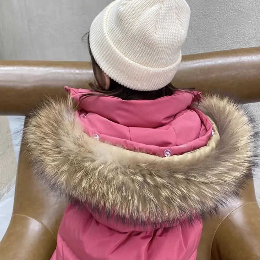 Baby Girl And Boys Down Jacket Winter New Real Fur Collar White Duck Down Outerwear Kids Parka Down Coats 2-12 Years Wz1252