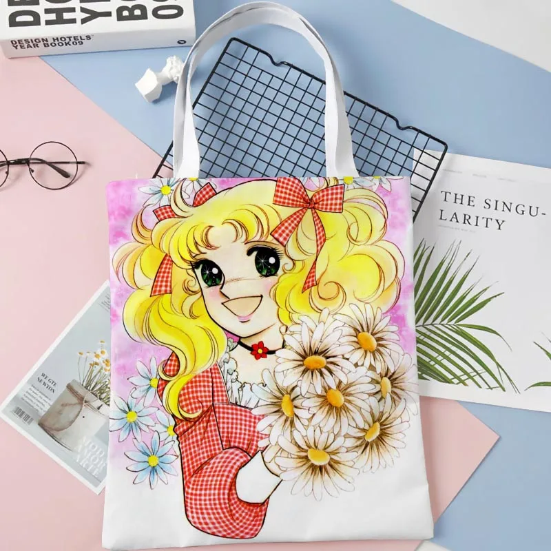 New Lady Tote Bags Candy New 06 Printed Fabric Eco Handbag High Capacity Shopping Office Reusable Casual Shoulder Bag 1016WJY