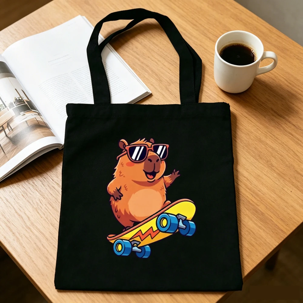 Capybara tote bag grocery totebag reusable sac cabas y2k femme