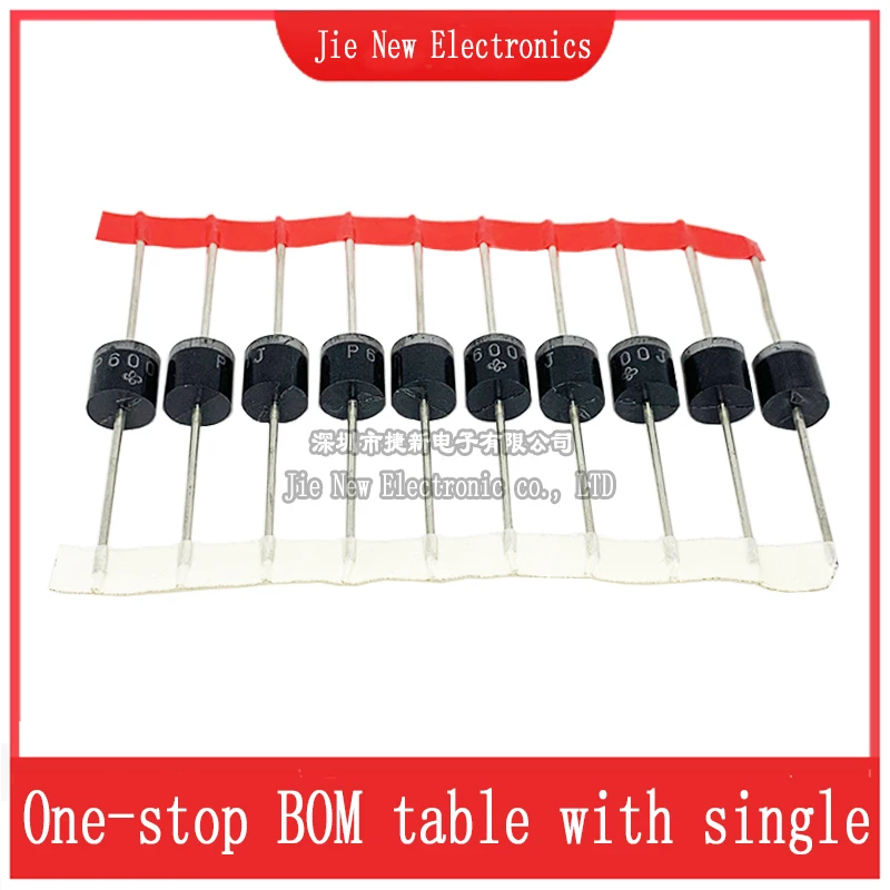 10PCS P600D P600G P600J P600K P600M P-600/R-6 P600M-E3/54 6A10 10A10 NEW Axial Rectifier Diode