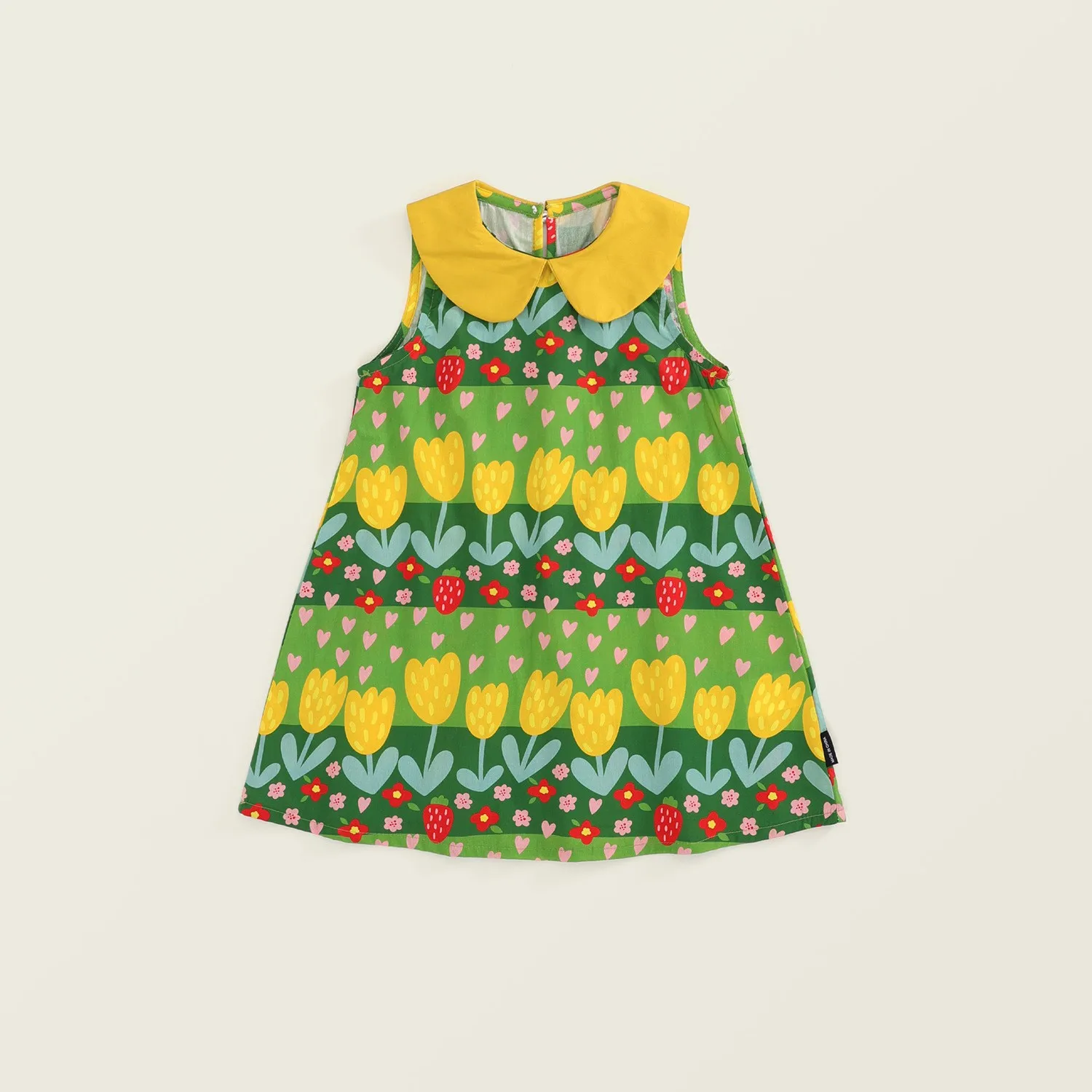 Girl's sleeveless printed vest dress 2026 summer children countryside style lapel floral dress