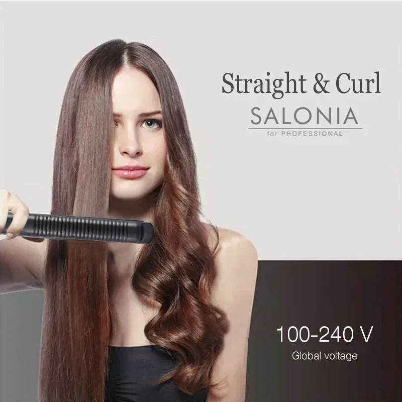 2 في 1 مكواة فرد الشعر السيراميك مكاوي مسطحة تسخين سريع لوحات ضيقة مستقيم الحديد الشعر مجعد حجم أدوات التصميم #2