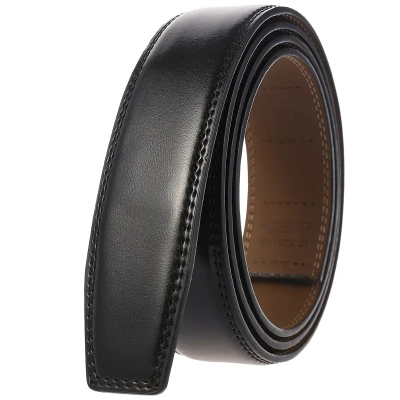 3.5cm Cow Genuine Leather Belt Strap Without Buckle, Replacement for Automatic Buckle, High Quality Cowskin Black Brown Belts