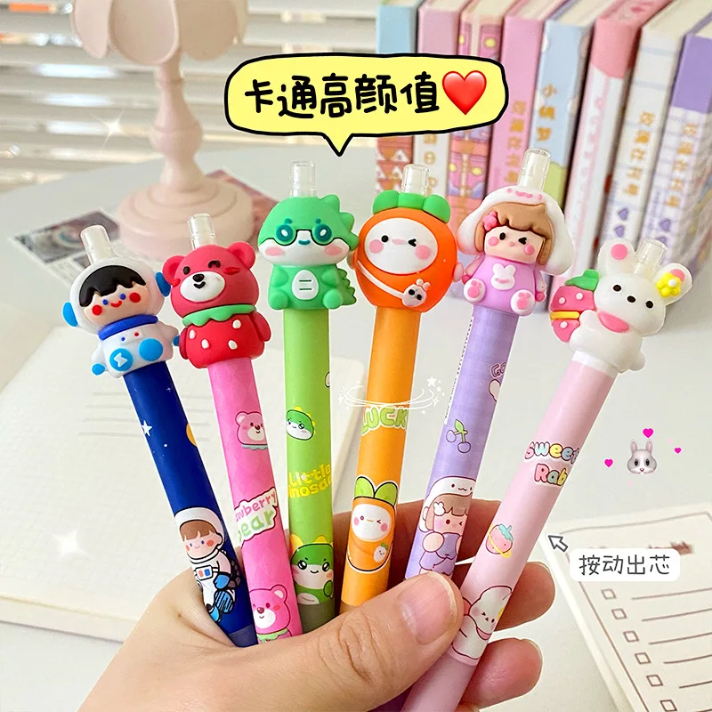 24 pcs/lot Creative Astronaut Animal Girl Keep Writing Mechanical Pencil Cute 0.5mm Student Automatic Pens School Office Supply