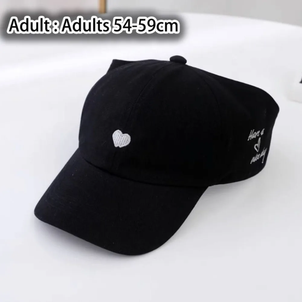 Heart-embroidered Baseball Cap for Girls Cute Breathable Children's Baseball Hat UV Protection Sun Protection Tool