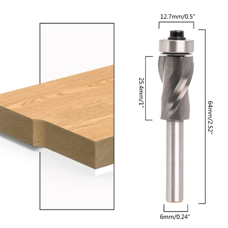 Solid Nén Flush Trim Router Bit 1/4 Inch Shank Top Mang Mô hình xoắn ốc/Plunge Flush Trim Router Bit 94PD