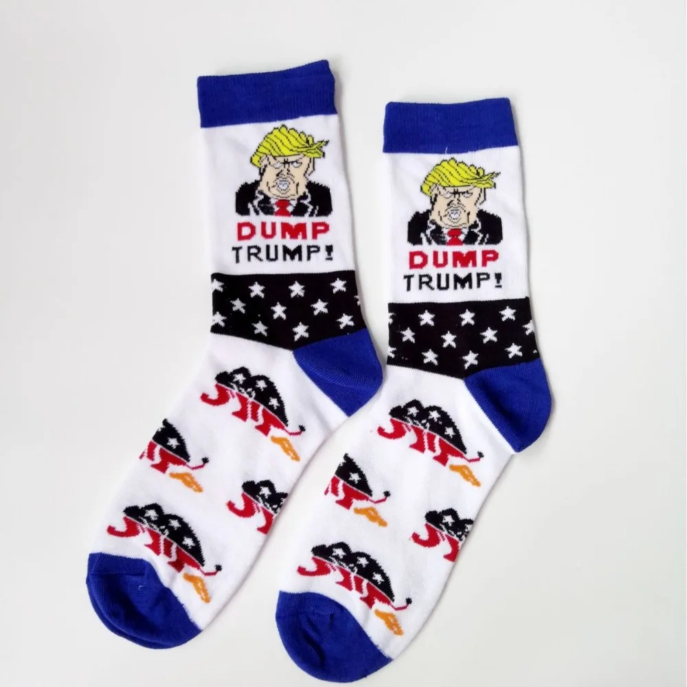 New President Donald Trump Trump Socks America Great Again National Flag Women Socks Cotton Medium Tube Socks