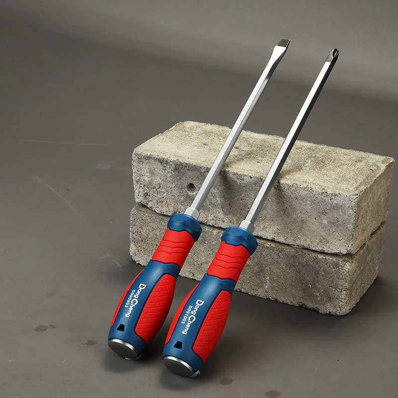 Heavy-Duty Strike-Through Screwdriver, S2 Alloy Steel & Hex Shaft with Strong Magnetic Tip｜Industrial Screwdriver Tool