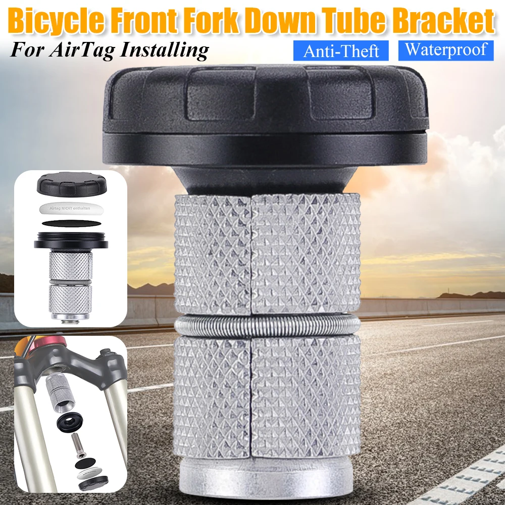 For Apple Airtag Cap Bike Mount Tracker Holder Anti-Theft Bike Mount Bicycle Front Fork Down Tube Bracket Bike Headset Cap Cover