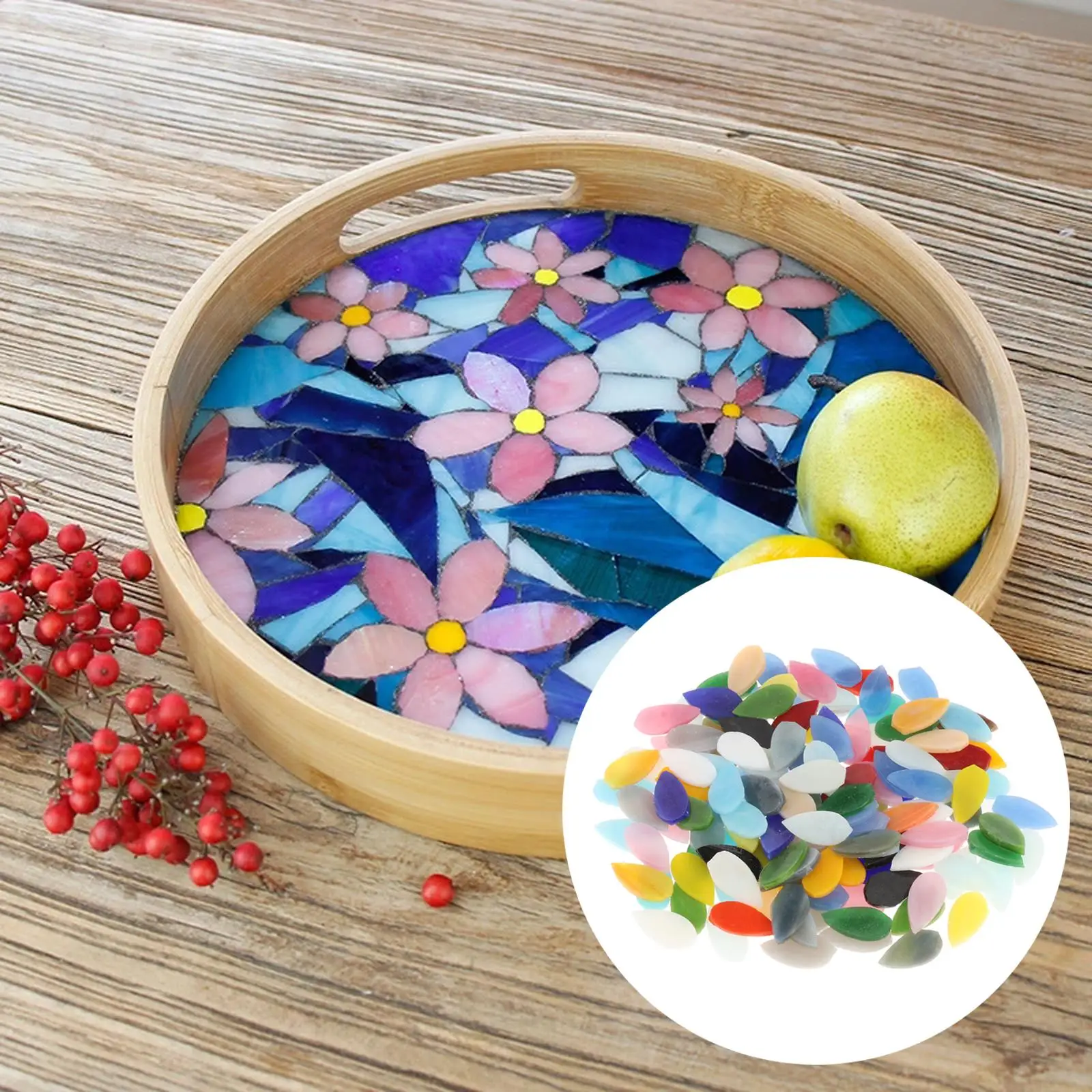 150  Assorted Colors Mosaic Tiles Hand-Cut Stained Glass Crafts Cups