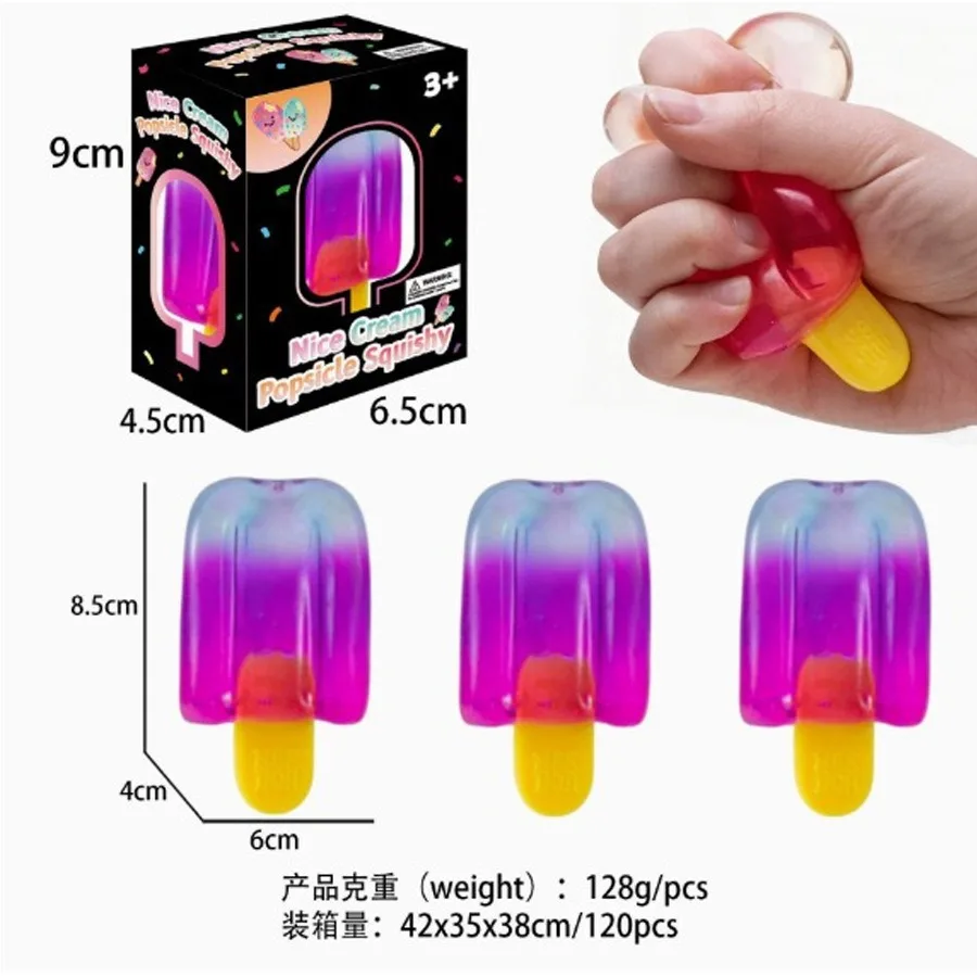Popsicle Blind Box Cube Sensory Stress Relief Squishy Cube Anti-Anxiety Squeeze Object for Birthday Gift Toyss Relief Prank Gift