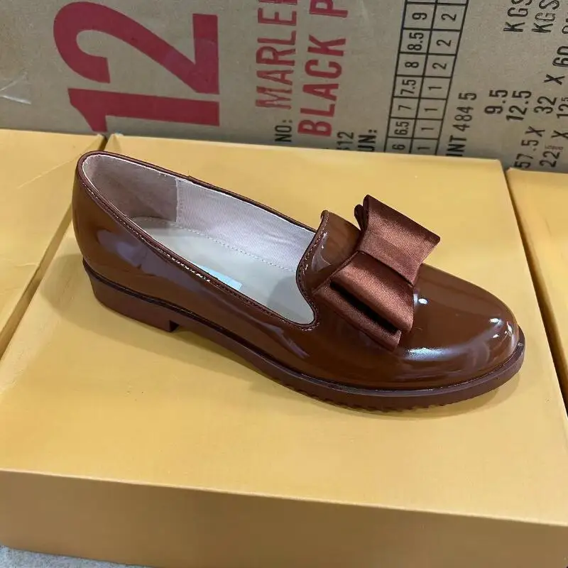 

High-quality women's casual shoes, bow shoes, round-toe shoes, comfortable and simple women's loafers N4