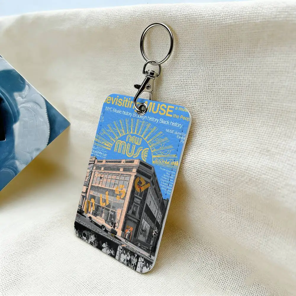Band Muse PU Soft Leather Rectangular Key Card Holder Induction Elevator Protection Cover Youth Faion Accory