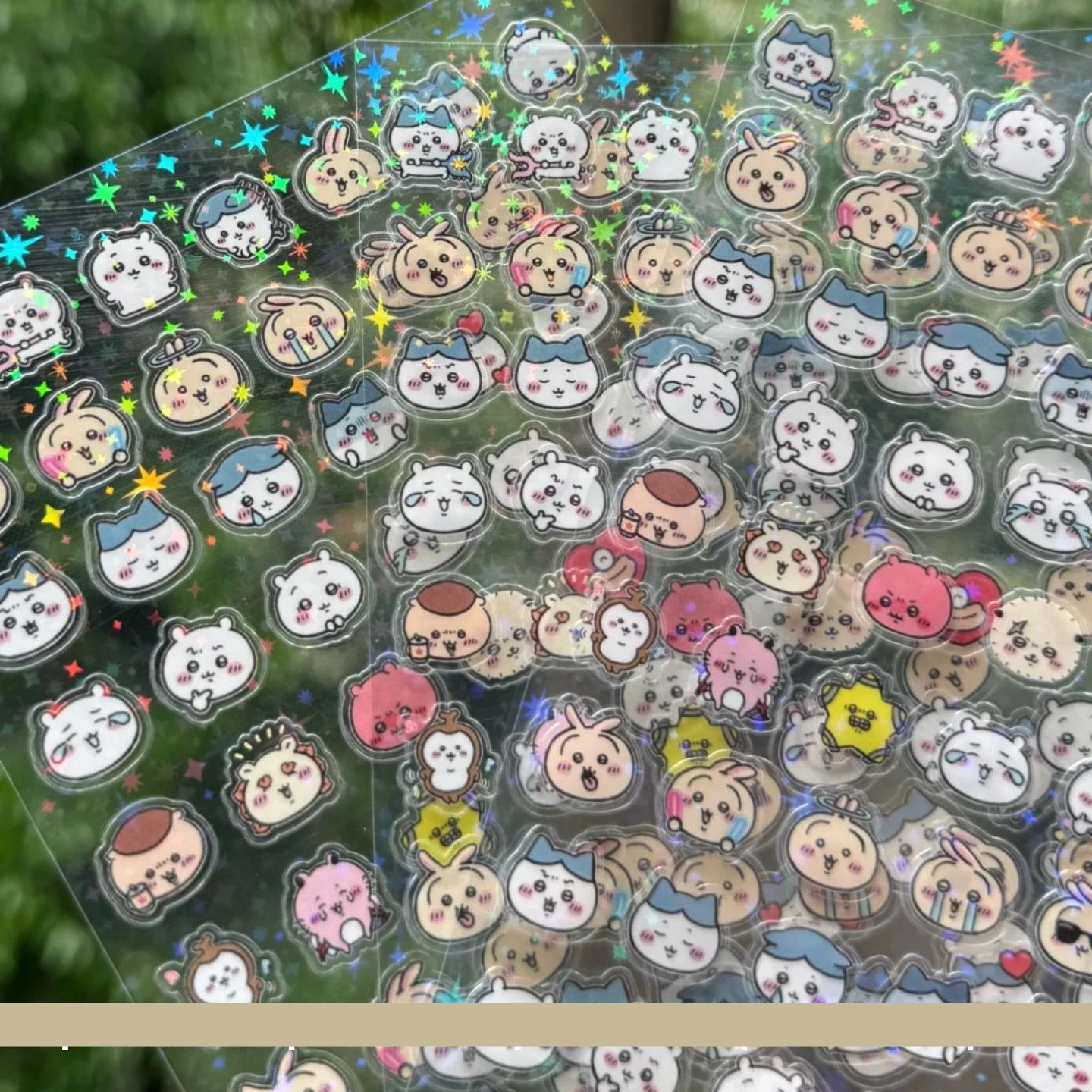 ملصقات نجوم ثلاثية الأبعاد من Chiikawa، ورق ختم لامع شفاف لطيف، ملصق تزيين كرتوني كاواي لسجل القصاصات #4