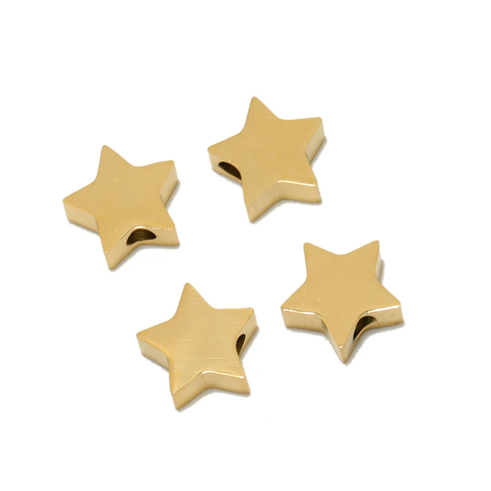 5Pcs Stainless Steel Star Width 8mm Shape Beads Spacer Beads DIY for Bracelet Necklace Jewelry Making Handicraft