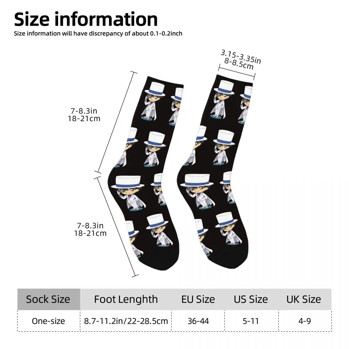 Anime Detective Conan High elasticity polyester fiber Men and Women printing Socks,Applicable throughout the year Dressing Gift