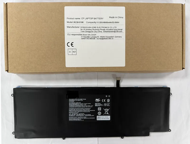 RC30-0196 RZ09-0196 11.55V 53.6Wh Laptop Battery for 2016/2017 V2 13 i7-7500U RZ09-0196 RZ09-0168