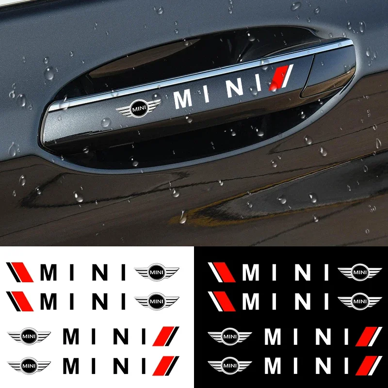 Car Styling Door Handle Reflective Stickers Vinyl Decoration For BMW Mini Cooper R56 R50 R53 F56 R60 2011 2012 2013 2018 2019