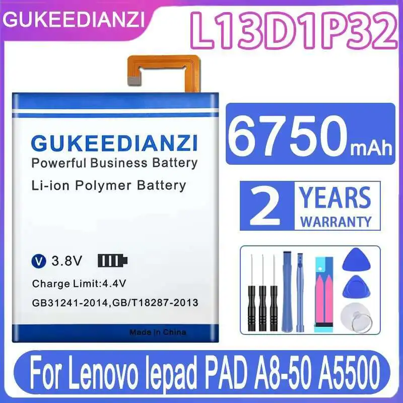 

Battery L13D1P32 6750mAh For Lenovo Tab S8 S8-50 S8-50L S8-50LC S8-50F Tab 2 A8-50 A5500 A8-50F A8-50LC TAB3 8 TB3-850F TB3-850M
