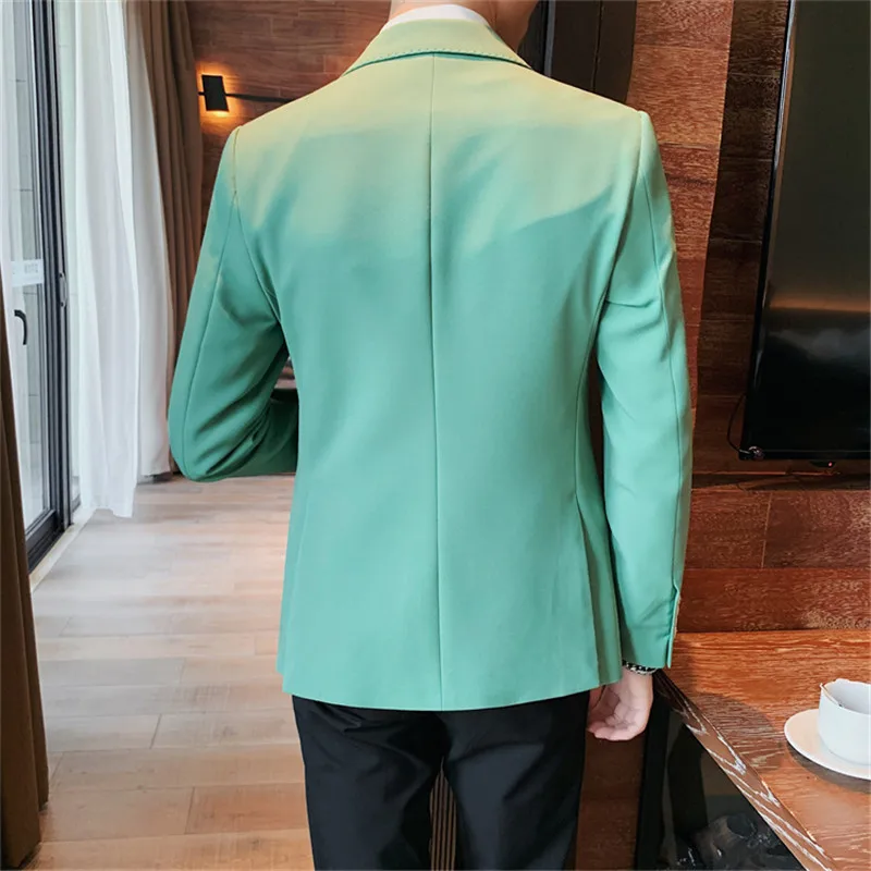 2022 Classic Green Blue Jacket Uniform Groom Tuxedos Mens Wedding Suits Peaked Lapel Man Business Blazer Groomsmen Prom Dress