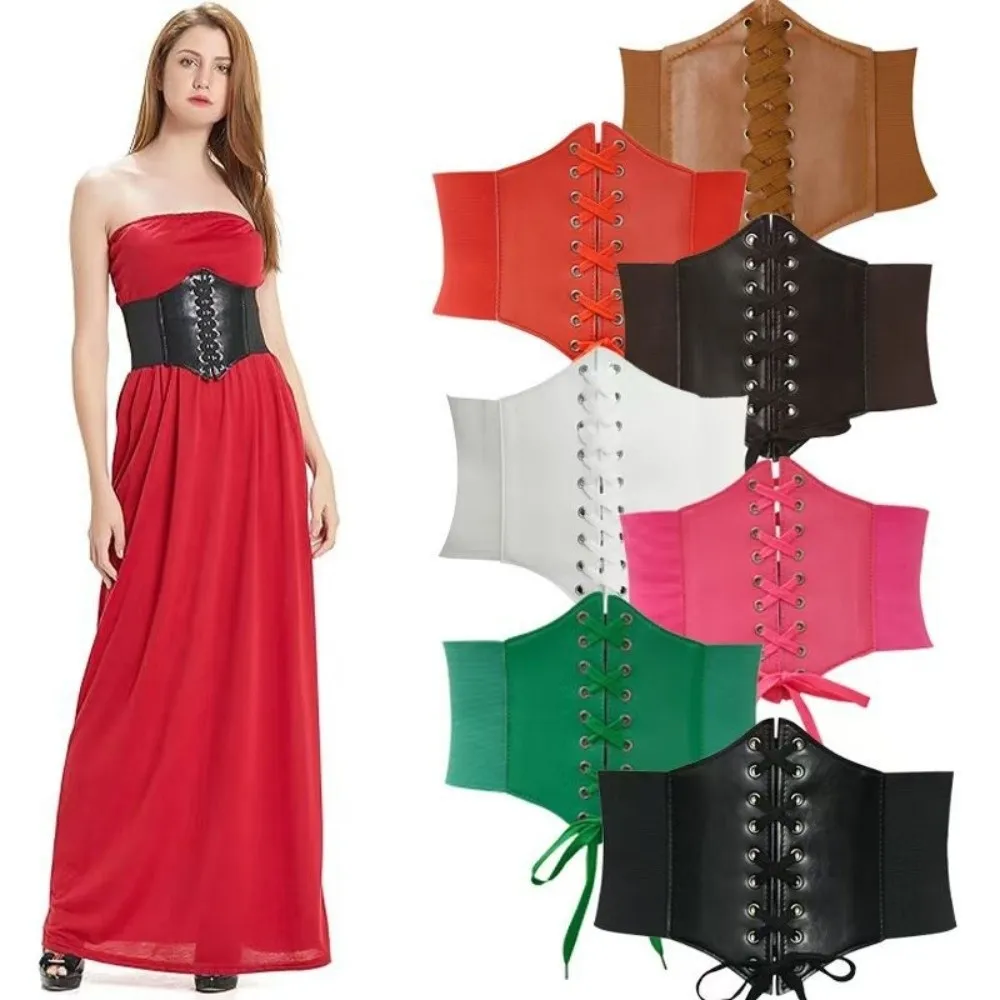 Wide Corset Waist Belt Elastic Design Decorative Waistband Strap External Wear Slimming Waist Strap For Skirts Dress Top Clothes