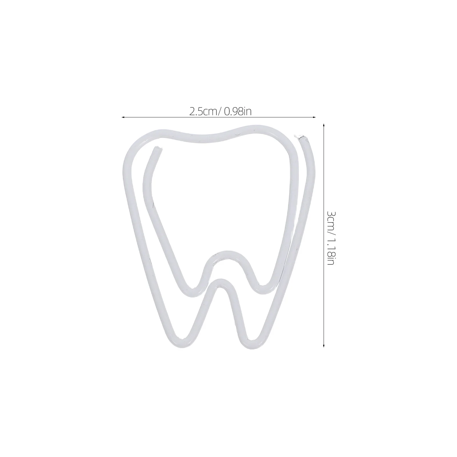 100 قطعة مشابك ورق على شكل أسنان معدنية مزخرفة بالأسنان البيضاء تحت عنوان لوازم مكتبية تنظيم المستندات فريدة من نوعها متعة إبداعية