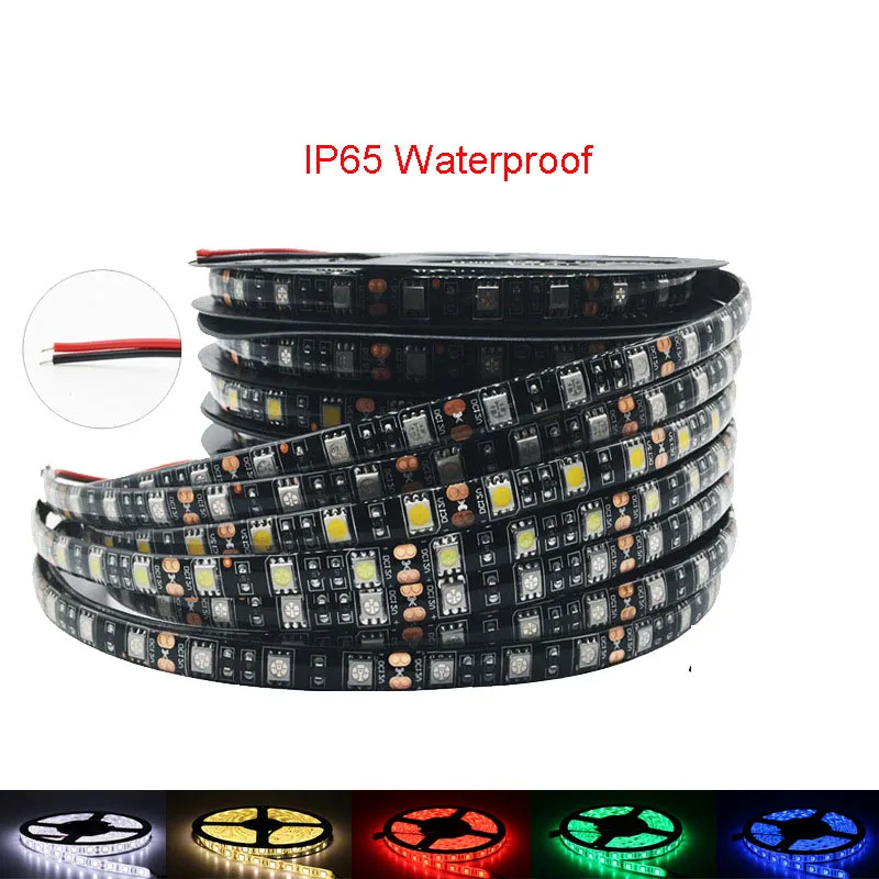 10개 12V 10cm 15cm 20cm 25cm 30cm 35cm 50cm 1m 5m LED 플렉시블 스트립 소프트 테이프 방수 IP65 IP30 노랑 빨강 초록 파랑 분홍