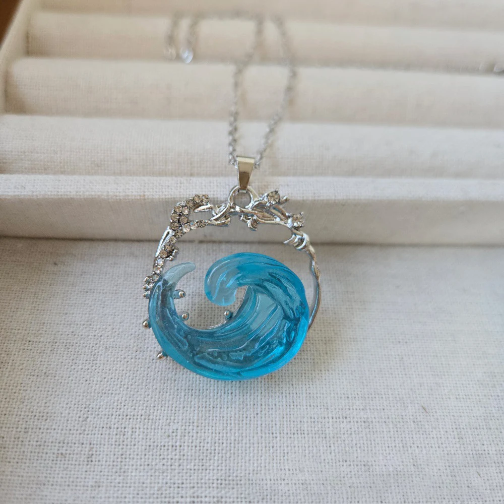 Jewelry for Women Geometry Resin Ocean Wave Earrings Necklace Rings Vintage Boho Sea Blue Dangle Earring Ladies Accessories