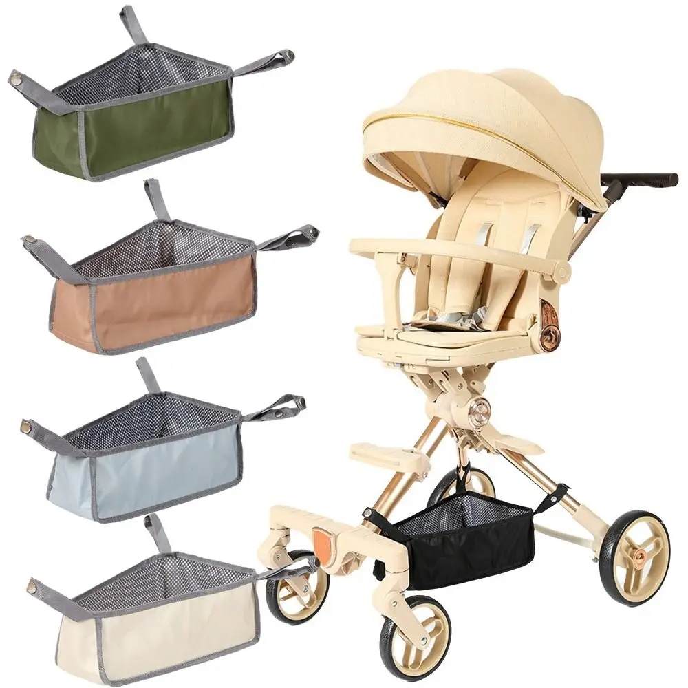 Oxford Cloth Baby Stroller Basket Water-proof Hard Board Stroller Storage Bag Large Capacity Easy To Install