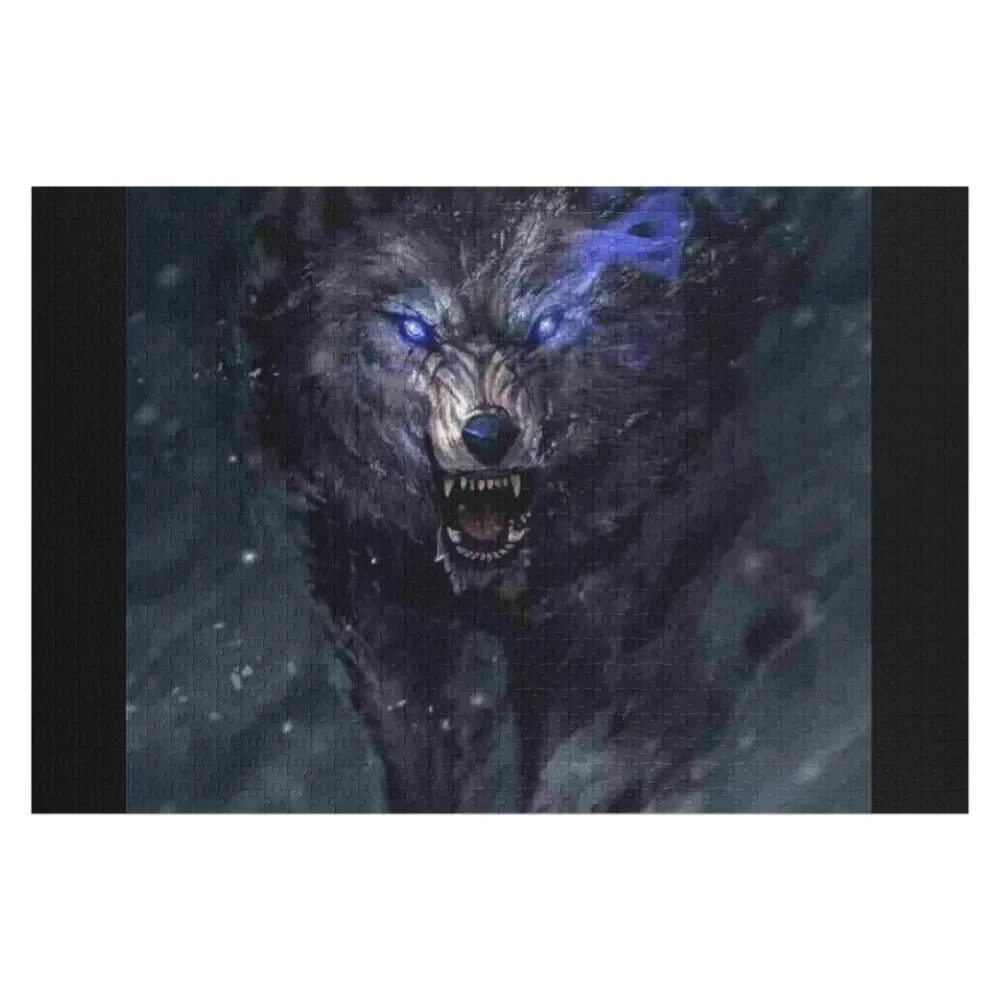 

Black wolf with blue eyes Jigsaw Puzzle Customized Toys For Kids Custom With Photo Puzzle