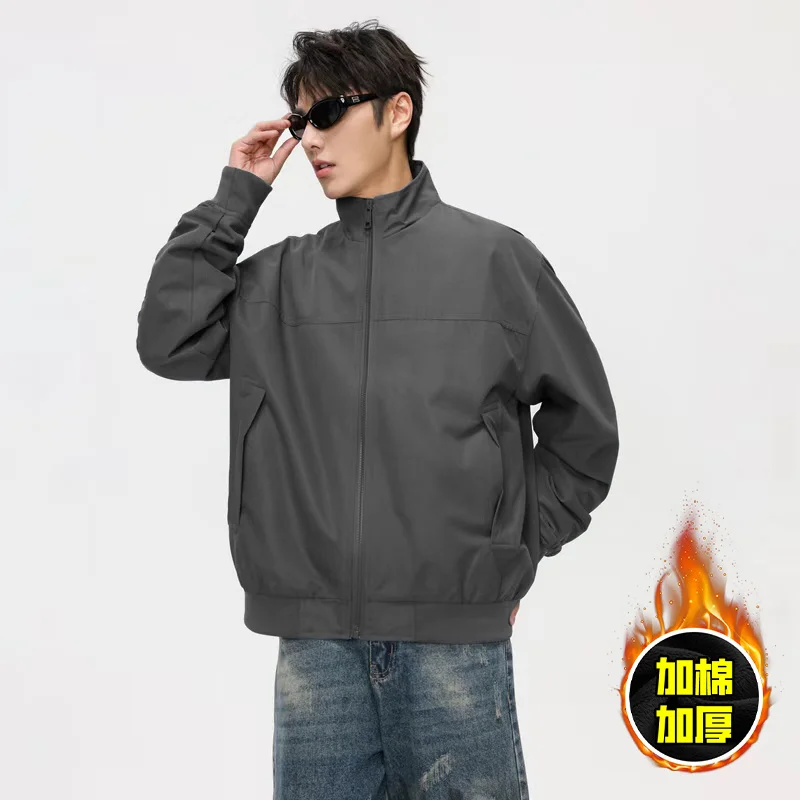 ملابس قطنية للرجال من GIOIOM، سترة شتوية رجالية غير رسمية بسيطة بياقة واقفة لعام 2025، سترة عصرية عالية الشارع #1