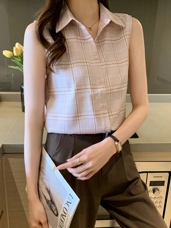 العصرية منقوشة irt المرأة Svel صيف جديد Sle Busin عادية خمر هونغ كونغ نكهة الشيفون الأعلى الكورية Sle Stra...