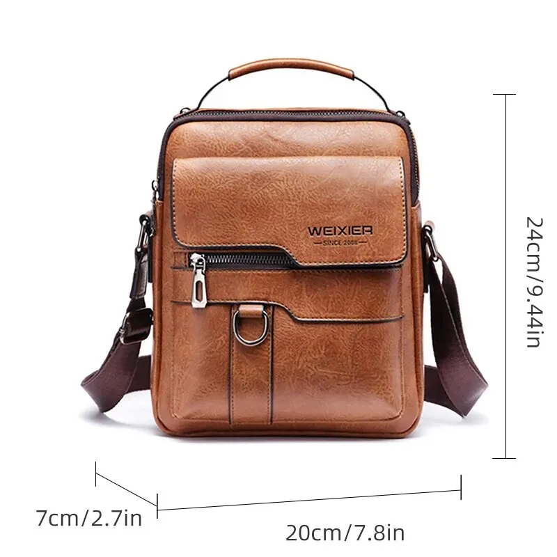 Men\'s Vintage Leather Crossbody Shoulder Bags High Quality Tote Fashion Business Men Messenger Bag Leather PU Bags