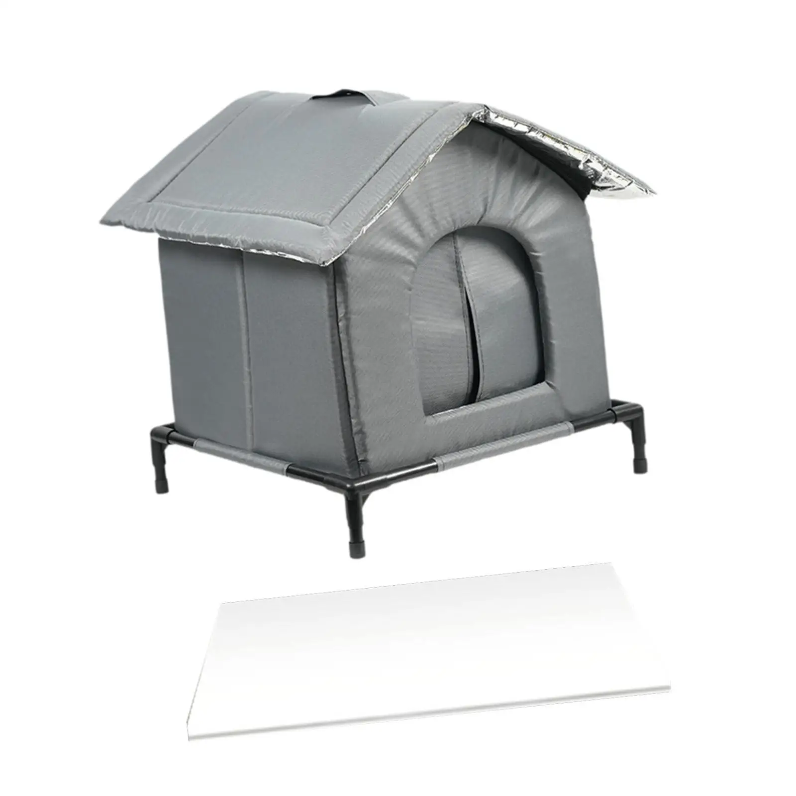 Weatherproof Outdoor Cat House Warm Insulated Kitty Shelter Windproof Tent for Stray Cat Community Use view 3