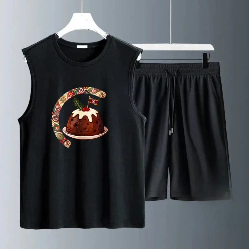 الرجال تانك الأعلى مجموعات قصيرة الأكمام + السراويل الرجال الدعاوى ملابس عصرية مجموعة البوليستر تنفس Summe مجموعة ملابس للرجال