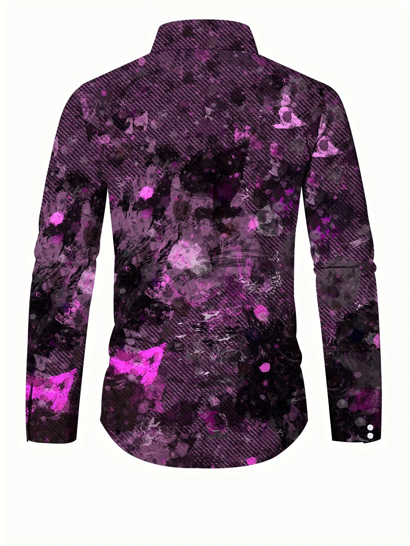 Men's Floral Print Long Sleeve Shirt - Contrast Regular Fit Button-Up, Classic Collar All-Season Versatile Top for Casual