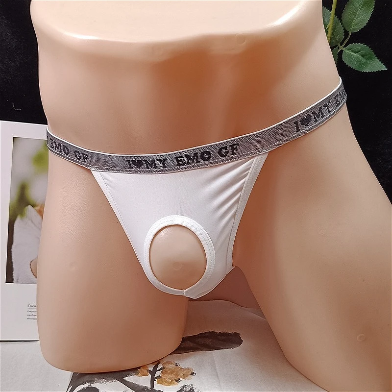 

Men's Briefs Hollowed Out Sexy Hole Thong Perspective Bikini Hombre Lingerie Man Underwear Gays Clothes Large Cuecas Masculinas