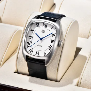 Rolls Timi Yeni Marka Kare Kadran Kuvars erkek saatleri 50 M Su Geçirmez İş Hakiki Deri Erkek izle Japonya VH31 Lüks Izle