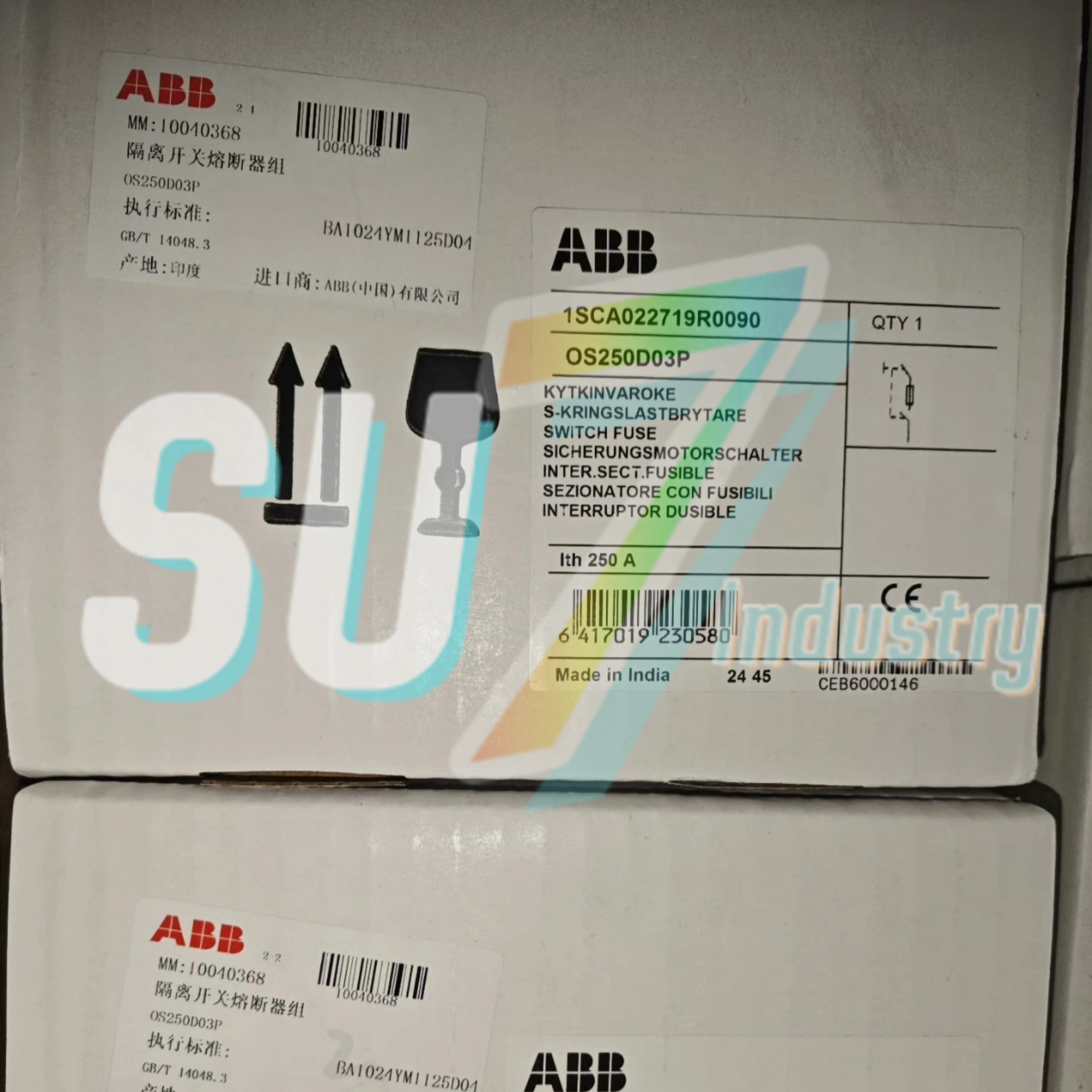 

OS250D03P 1SCA022719R0090 Isolating switch and fuse assembly New In Box