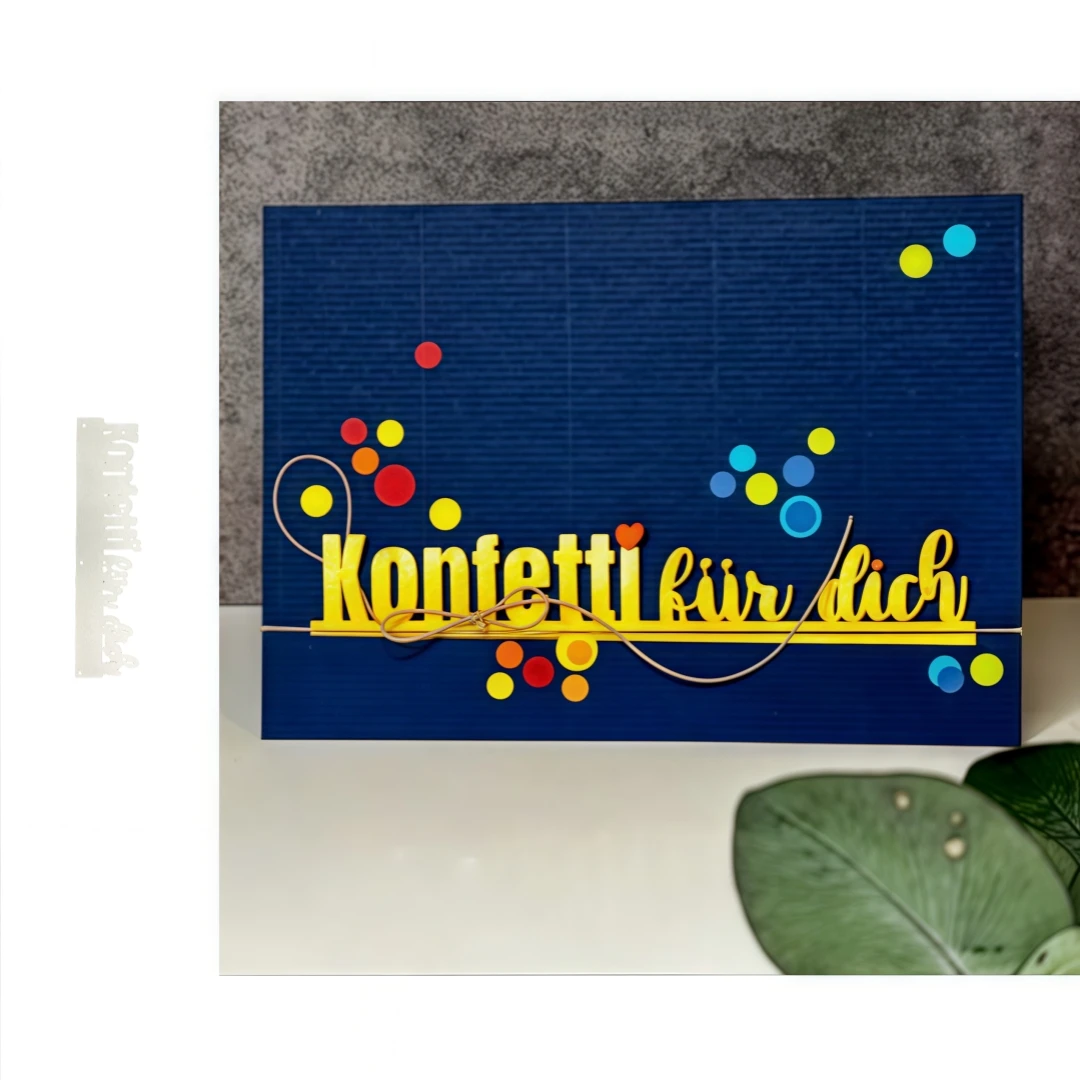 Neue Konfetti Fur Dich Font Metall-Stanzformen für die Herstellung von Weihnachtskarten, Scrapbooking, Papierhandwerksmesser, Stanzformen, Vorlagen
