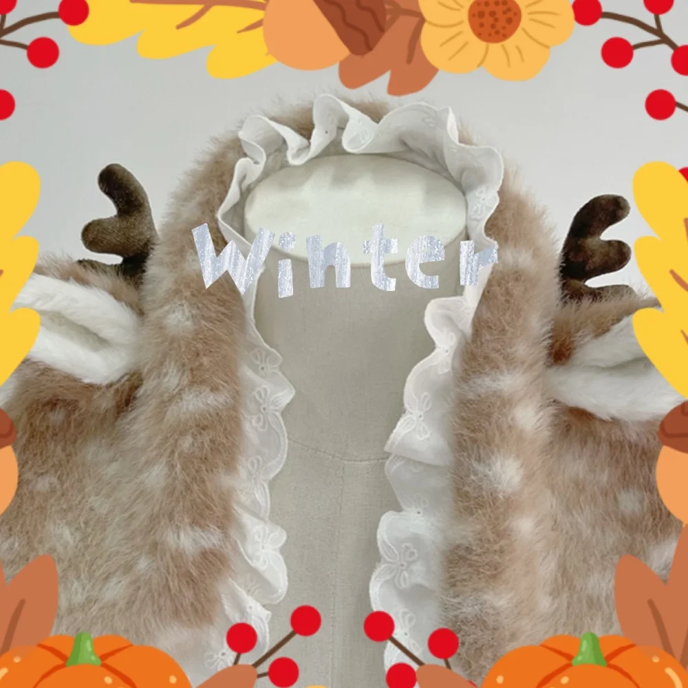 شتاء دافئ شال إِلْكَة عيد الميلاد وشاح قطيفة رشاقته غطاء للأذنين آذان الغزلان هيرباند القبعات الناعمة الحلو لطيف التفاف الملونة الخمار