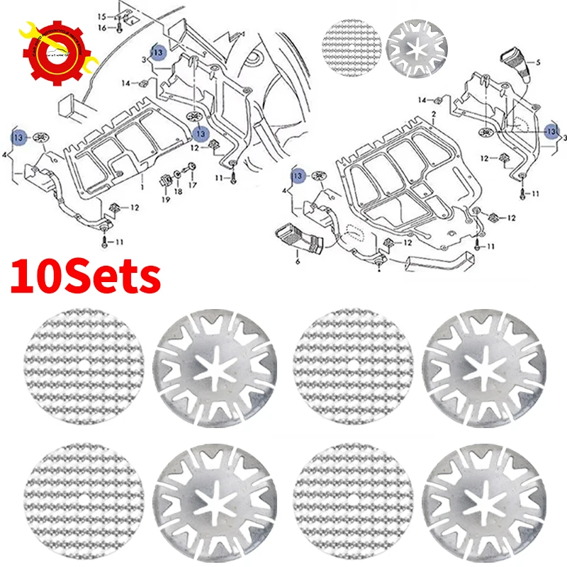 

20pcs Auto Heat Shield Repair Kit Heat Protection PlateHeat Shield Washer Attachment Repair Kit Car Replacement Parts