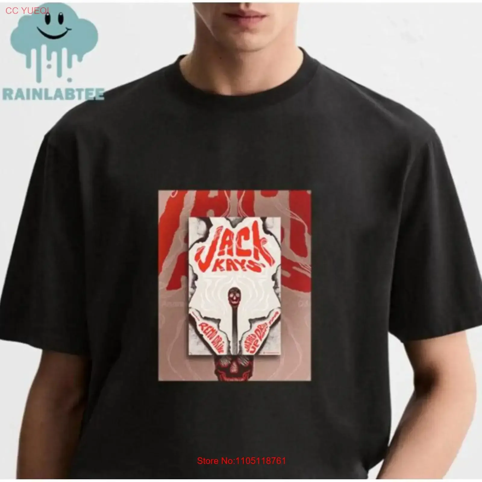 Jack Kays avec Remo Drive lavé sécher Tour t-shirt vintage lavé décontracté mode streetwear haut pour un usage quotidien doux