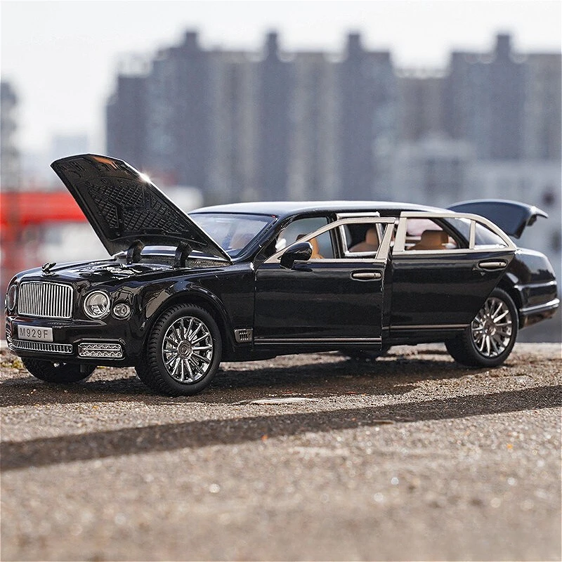 

1:24 Bentley Mulsanne Car Model Simulation With Sound And Light Opening Door Metal Car Model Children's Toy Collection gift A115