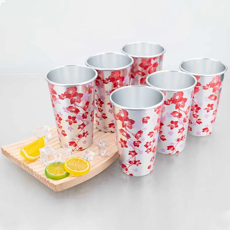 470ml Sakura Aluminum Cup Set - Color Changing Cold Drink Mug