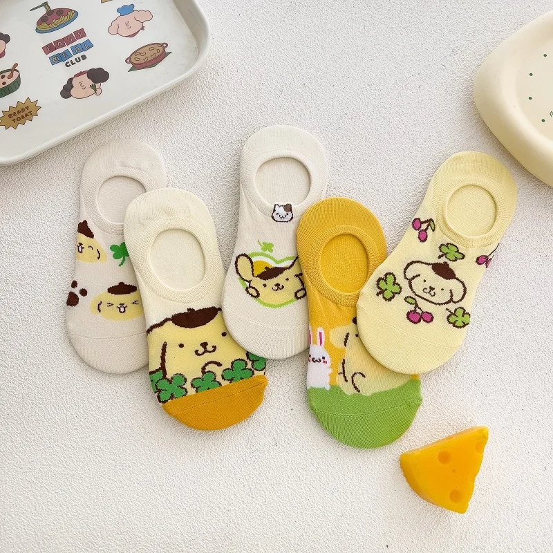 

1 пара аниме Sanrio помпон пурин Коричный маленький двойные звезды кавайные родитель-ребенок женские детские короткие носки
