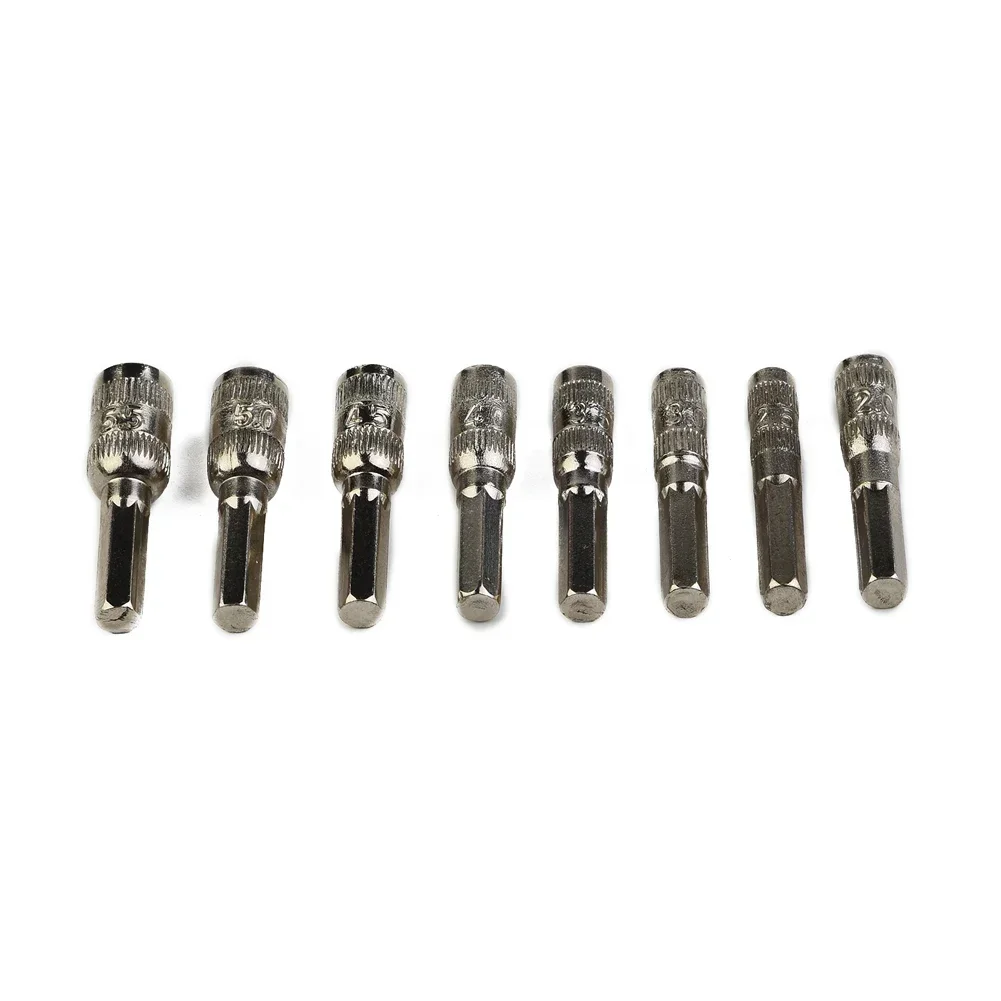Herramientas manuales, herramienta de controlador de enchufe hexagonal, 8 unids/set, broca, tuerca hexagonal, tornillo métrico, tono plateado para reparación de automóviles